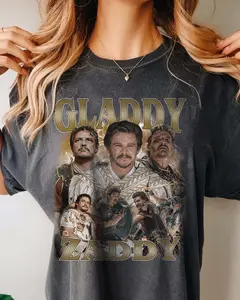 Gladdy Zaddy Pedro Pascal Gladiator 2 Comfort Colors Unisex T-shirt For Men- For Women, Y2K 90s Retro Movie Bootleg Tshirt, Fit Soft Cotton Prints Top