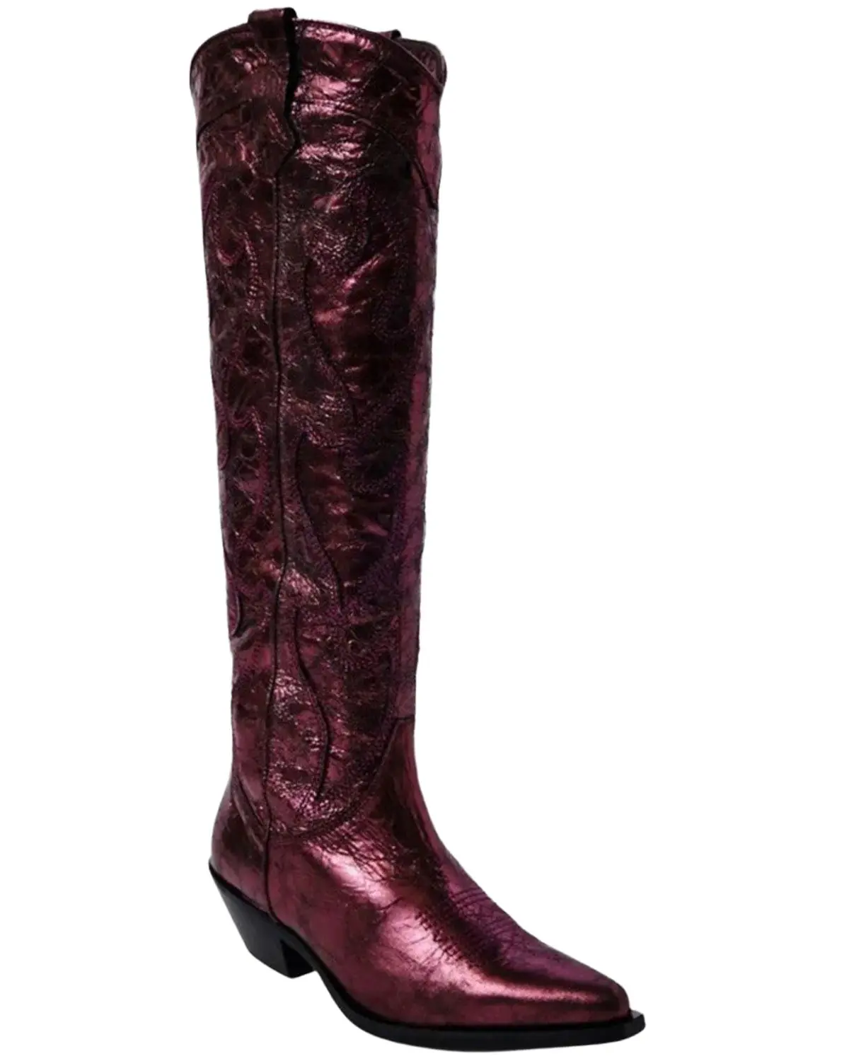Free People Women's Women'S Moody Metallic Tall Western Boot Snip Toe - Ob2000042-Orchid