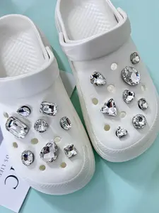 15-Piece Butterfly Diamond Crown Foot Jewelry Set, Detachable Accessories for Slippers & Sandals, Fashion Beach Shoe Decorations