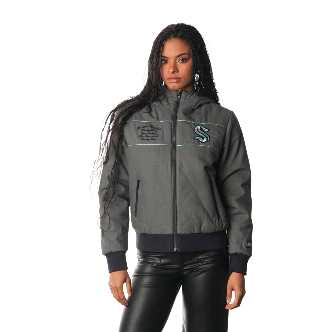 Seattle Kraken Washed Canvas Womens Puffer Jacket