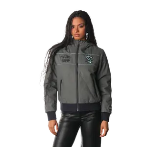 Seattle Kraken Washed Canvas Womens Puffer Jacket