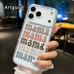 Mama Harmony Pattern Pattern Magnetic Phone Case for iPhone 17 16  Pro Max Plus 15 14 13 12 11 Air E Non-Yellowing Clear Crystal Drop-proof Slim Silicone Shockproof Transparent Acrylic Large Hole Cover Supports Wireless Charging