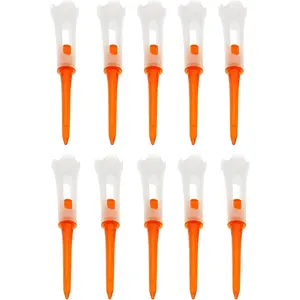 10 Pcs 3-1/4 Inch Plastic Golf Tees with 4-Prong Professional Performance Series Low Resistance Reduces Friction & Side Spin