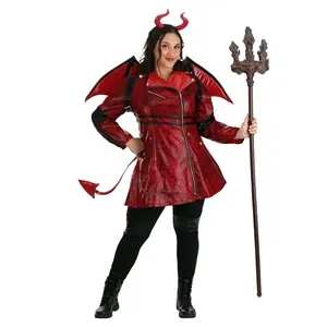 Women's Plus Size Leather Devil Costume