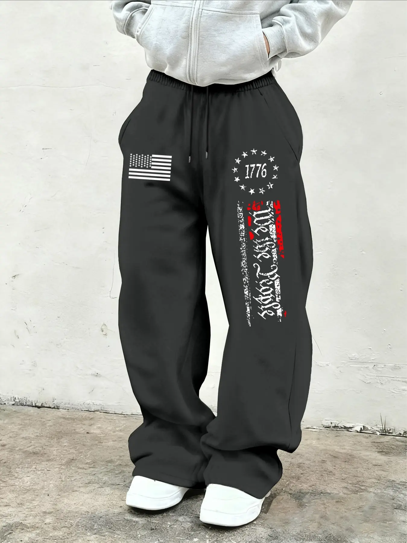 Men's Unique American Flag 1776 Print Sport Pants, Comfortable Fashion Casual Wear, All Seasons Essential, Multifunctional Style
