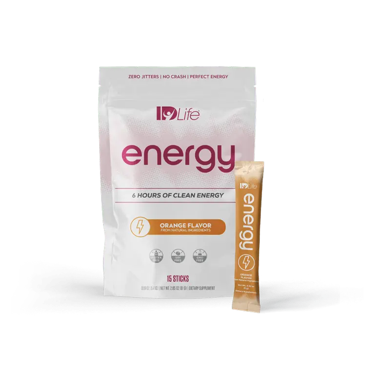 IDLife Energy Sticks - Anytime Energy Boost - 6 Hours of Clean Focus - Orange