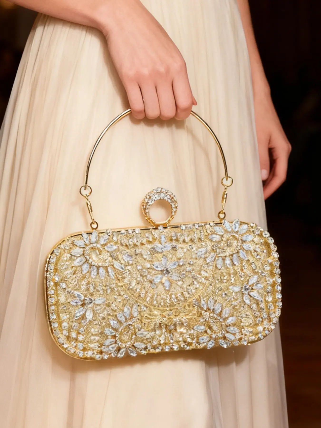 Water Drill Diamond Evening Bag for Women, Sparkling Crystal Rhinestone Design, Bling Handbag, Perfect for Weddings, Parties, Banquets, Elegant Handbag Accessory