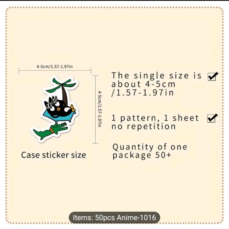 Badbadtz Maru Anime Waterproof Stickers - 50 pcs Sanrio Cartoon Vinyl Stickers for Water Bottle, Laptop, or Scrapbook | School Students Notebook Accessory
