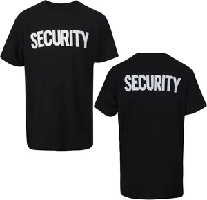 Security Guard T-Shirt with Double-Sided Print Front and Back for Event Staff Safety Crew - Premium Cotton Comfortable Uniform Tee