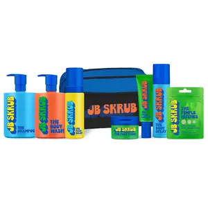 JB SKRUB Ultimate Travel Bag Set for Teens - Complete Head to Toe Collection Body, Skin & Hair Care