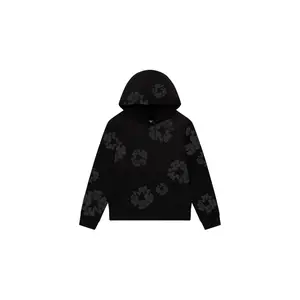 Faded Mono Cotton Wreath Hoodie "Black" DT238