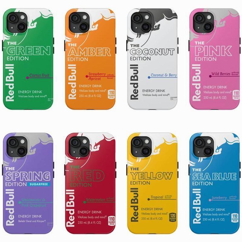 8 Styles Redbull Energy Drink Phone Case Compatible with iPhone X, 11, 12, 13, 14, 15, 16 & Samsung 22, 23, 24, 25 Plus & Ultra – check our available sizes. X