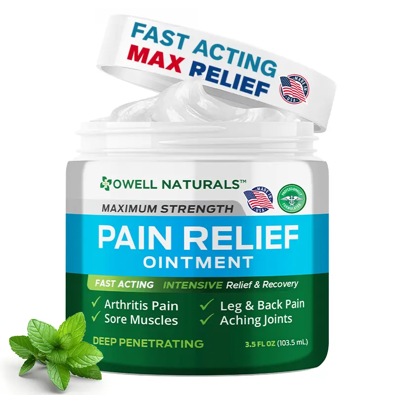OWELL NATURALS Pain Relief Ointment 2 oz – All Natural Oil Based Fast Acting Formula for Arthritis, Joint & Muscle Discomfort, Long-Lasting Soothing Balm for Sore Muscles & Stiffness