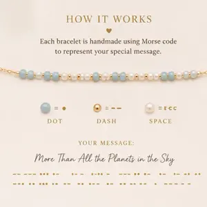 Morse Code Customizable Bracelet - Handmade with Dot Dash Space Symbols for Your Special Message - Personalized Jewelry Gift