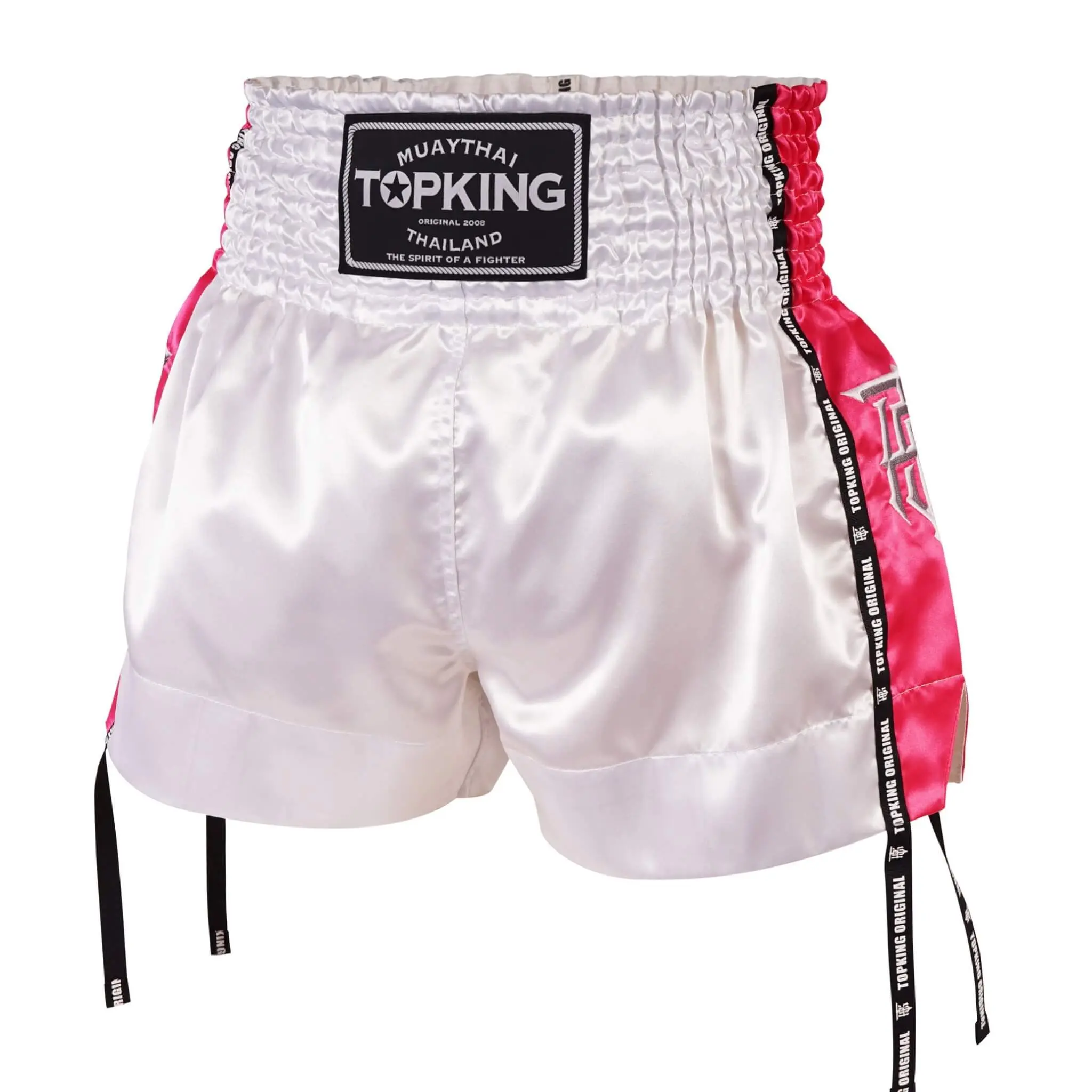 Top King Muay Thai Shorts | White & Pink