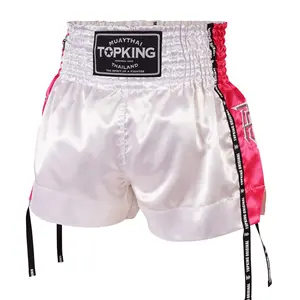 Top King Muay Thai Shorts | White & Pink