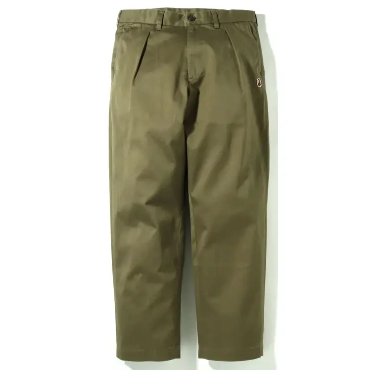 Bape One Pont Loose Fit Dark Olive Chino Pants Size Medium