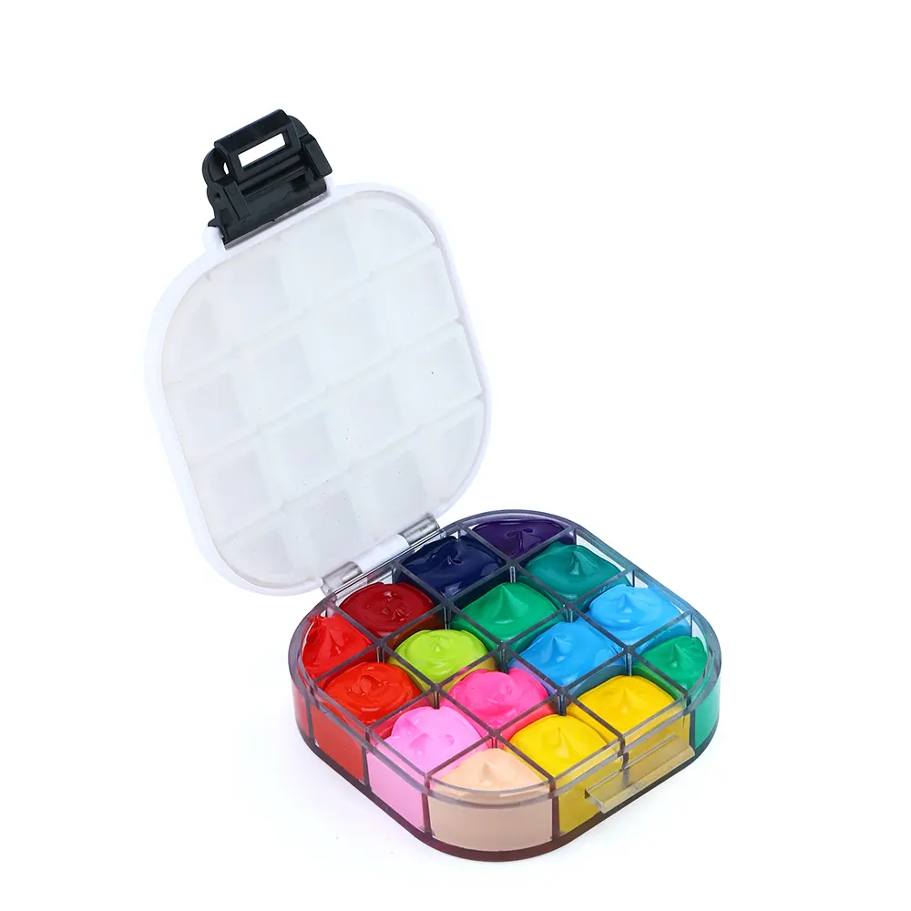 Transon Paint Saver Storage Palette Box 16well Portable Airtight Black for Color Matching Art Craft Supplies Acrylic Material