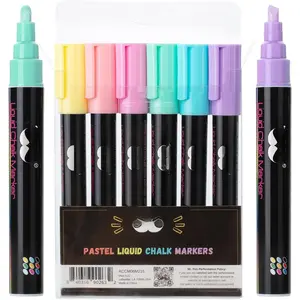 - Chalk Markers, 6 Pack, Assorted Colors, 8 Labels, Chalkboard & Glass Markers, Liquid Chalk s, Erasable