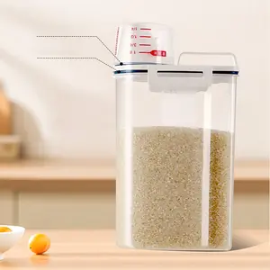 Rice Airtight Storage Container with Clear Scale Double Sealed Rice Containers for Cereal Flour Rice