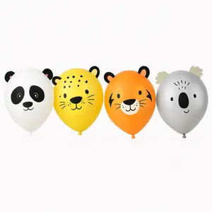 Jungle Safari Animal Balloon Decorating Kit - 12" Latex Balloons, 6 Pack