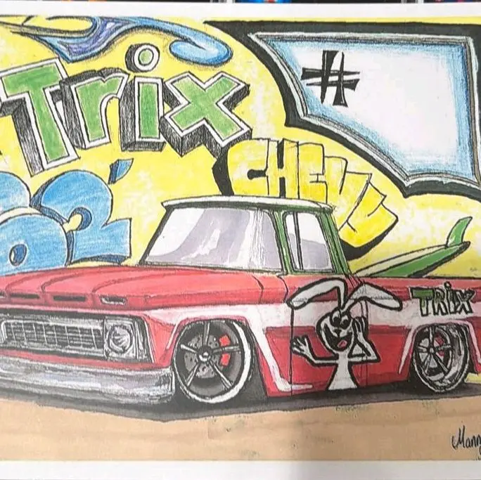 custom drawing Trix 62 chevy pickup