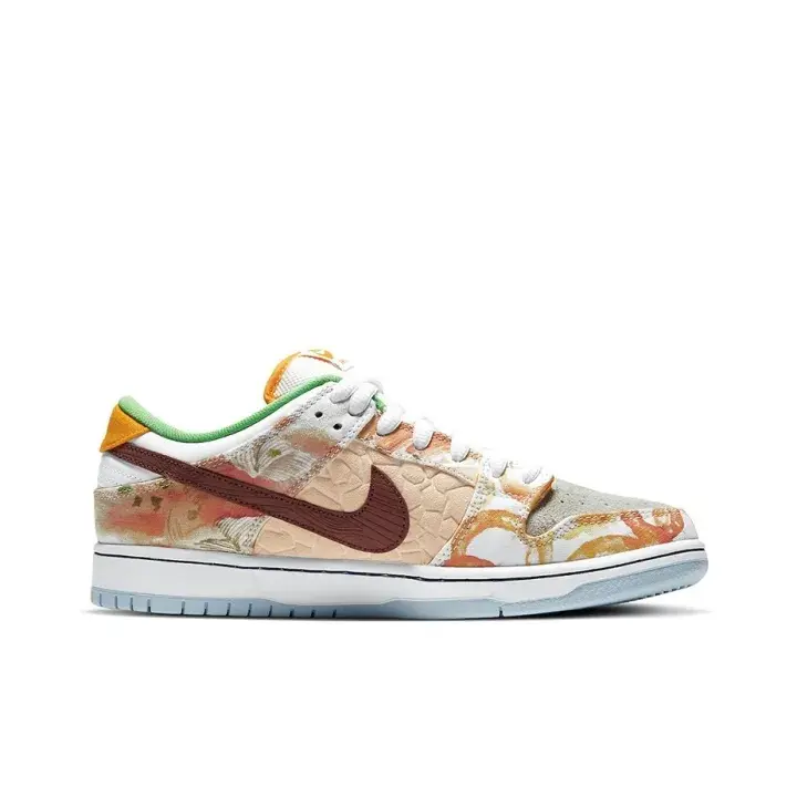 cream white base watercolor floral print retro street low sneakers multi color flower side graphic print brand new unopened original shoe box unisex casual footwear