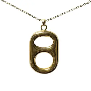 Classic Sun Kissed Gold Pop Tab Floating Pendant Necklace by Tab~ulous