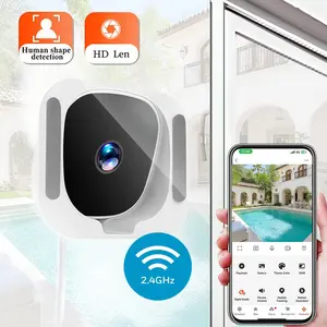 2.4G WiFi Indoor Home Security Camera, App Control Window Mount Camera, Two-Way Talk, Motion Detection, HD Night Vision, Plug-in Power, TF/Cloud Storage for Home Safety
