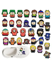 30pcs Cute Southern Cartoon Park Series, Comfortable Durable Stylish Design, Perfect for Daily Wear, Ideal Gift for Fashion Enthusiasts