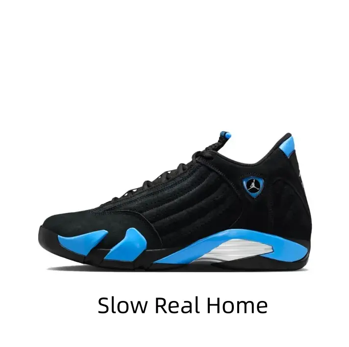 Matte Black Suede Performance Basketball Sneakers, Bright Blue Accent Panel, Soft Padded Ankle Collar, Wear Resistant Rubber Outsole