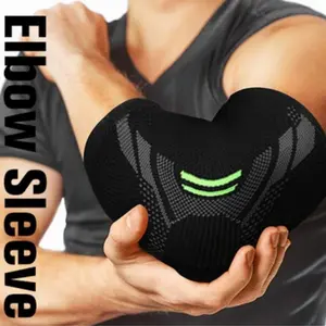 1pc PA Nylon Knitted Elbow Sleeve, Elbow Guard, Compression Support Pad for Tennis, Golf, Basketball, Volleyball - Hand Wash Only, Pull-On Closure, Dislocation Support