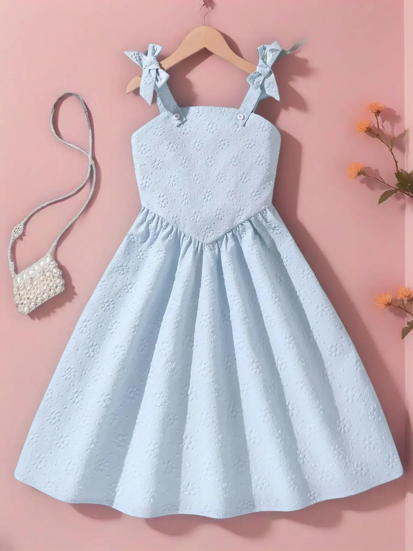 Girls' Sleeveless Dress with Ruffle Details, Summer Dress, Fashionable and Stylish, Perfect for Daily Gatherings and Vacations