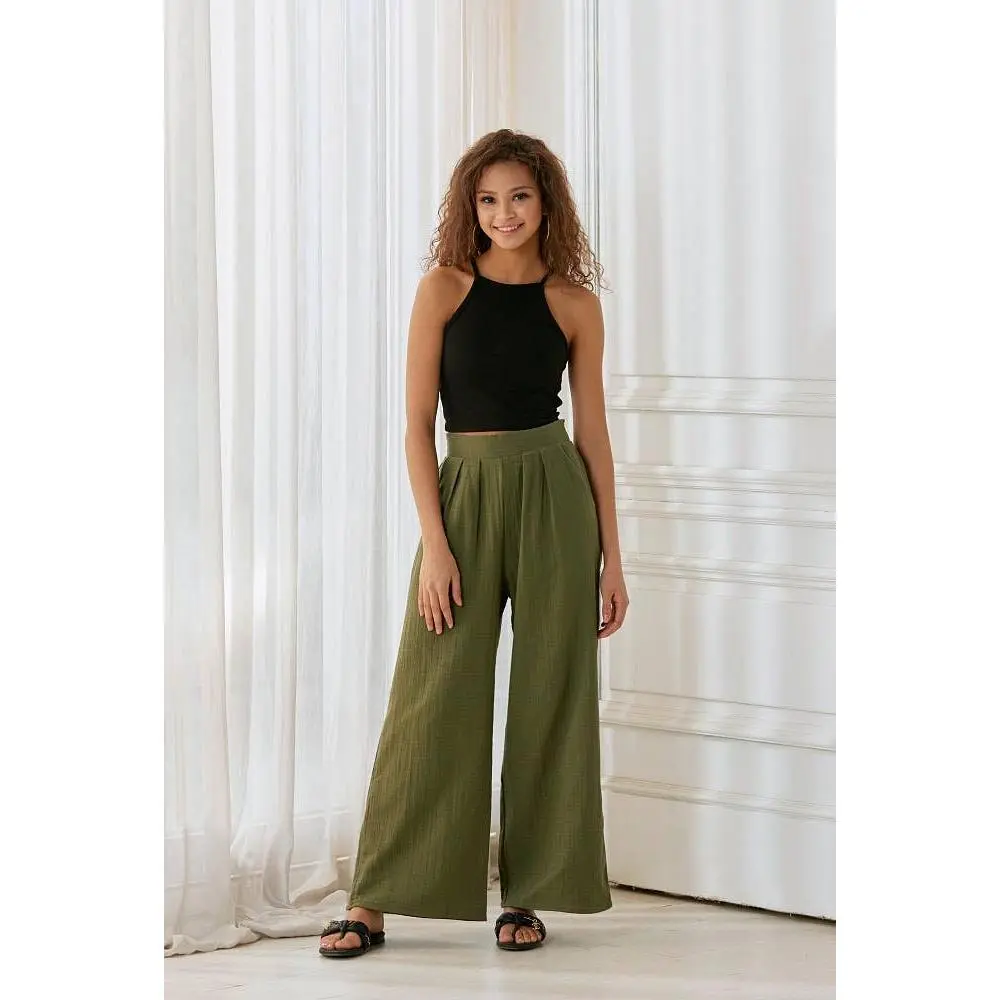 Rooted in Grace Cotton Smocked Wide Leg Pants