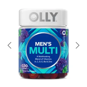 OLLY Men's Multi Gummies - Blackberry Blitz Flavor, 130 Count, Multitasking Blend of Vitamins A C D E Bs & Zinc Dietary Supplement