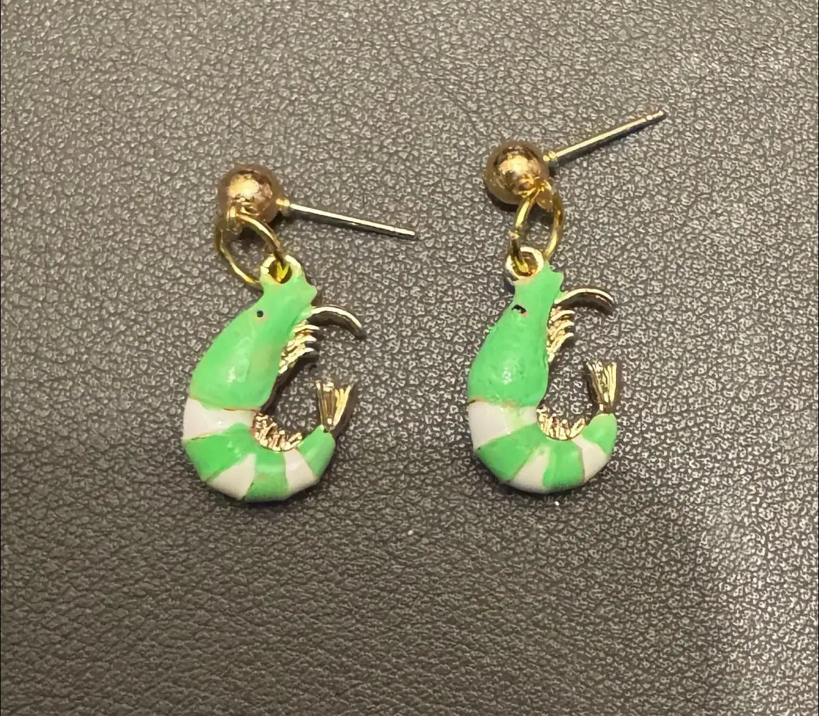 Handmade Radioactive Shrimp Earrings
