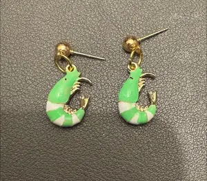 Handmade Radioactive Shrimp Earrings