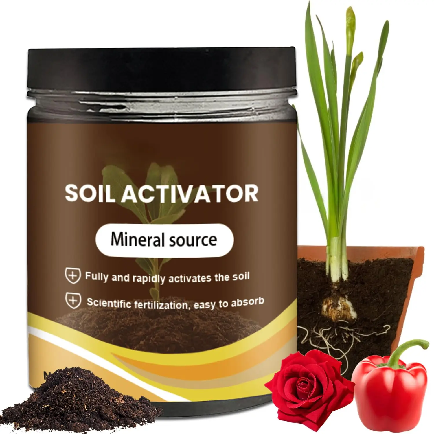 Nauticos Organic Water-Soluble Soil Activator Powder, 120g Natural Blend Root Stimulant for Nutrient Boost, Optimal Nutrient Uptake, Root Development & Vegetable Plant Growth, Safe for Children