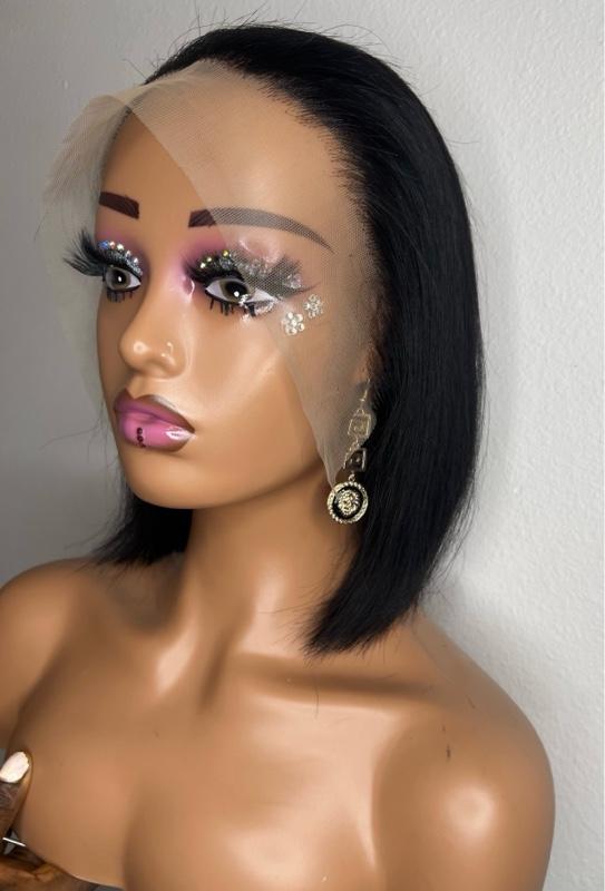 10-Inch Natural Black Human Hair Bob Wig