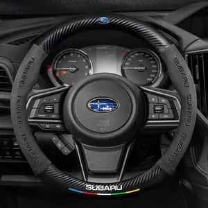 Subaru Outback Brz Wrx Xv Ascent Forester Impreza Legacy Car Suede Carbon Fiber Leather Steering Wheel Cover, Durable & Stylish Accessory, Car Steering Wheel Insert Accessories