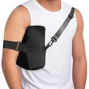 Rotator Cuff Pillow for Shoulder Pain Relief After Surgery With Strap, Shoulder Sling Pillow for Side Sleepers, Arm Cushion for Post Surgery Recovery Supplies, Black