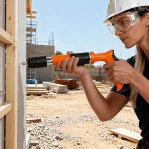 Premium 1-Set Manual Steel Fastener Tool Kit - Industrial-Grade Heavy Duty Fastening System with Original Accessories & Safety Kit, Ideal for Woodworking, Decoration, Red Brick & Concrete Wall Installation (Nails Not Included), Hand Tools Hardware