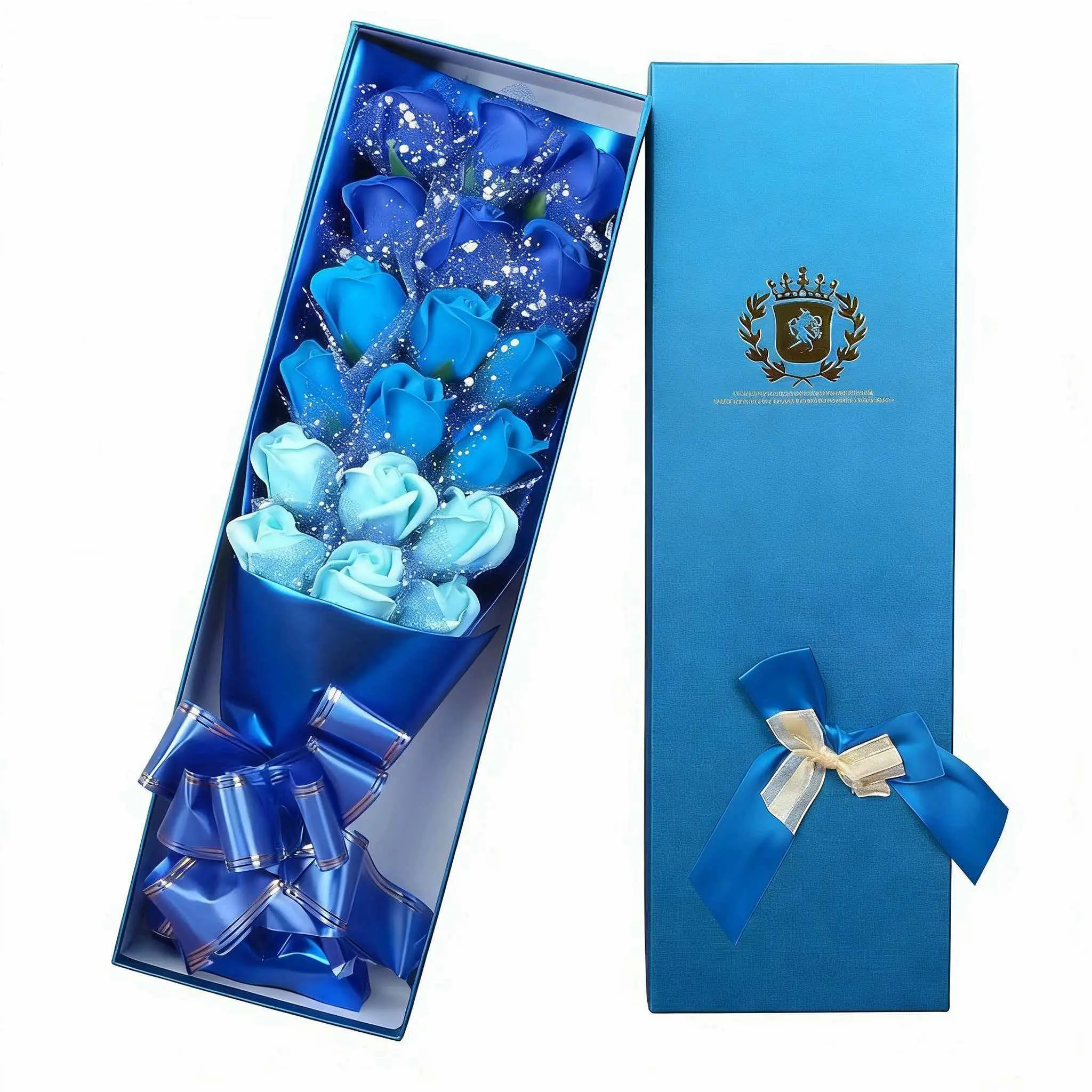 18 Bouquet Snow Gauze Blue