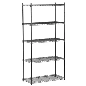 Segawe Adjustable Shelf 5 Tier Storage Shelf Wire Rack for Kitchen Home Office Black