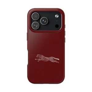 Burgundy Leopard Minimalist Cheetah Two-In-One Drop-Resistant Mobile Phone Case Protection For IPhone 17-11, Pro Max, Pro Plus, and Samsung S26 25 24 23 Safety Case