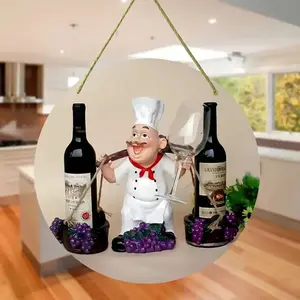 Contemporary Wooden Chef Sign: Versatile 19.99cm Art Piece