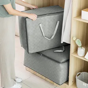 2pcs Large Capacity Foldable Storage, Storage Bins for Home Organization, Transparent Window, Multi-Purpose Use for Clothes, Bedding, Pillows, Blankets - Foldable and Portable, Closet Organization, Storage Boxes, Under-Bed Storage ﻿