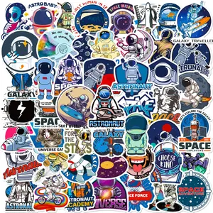 50pcs Space Planet Astronaut Series Stickers, Bumper Sticker, Decorative Decal, Suitable for Faith Based Designs Such As Scrapbooks, Diaries, Laptops, Water Bottles, Cars, Etc., As Gifts with Positive Information