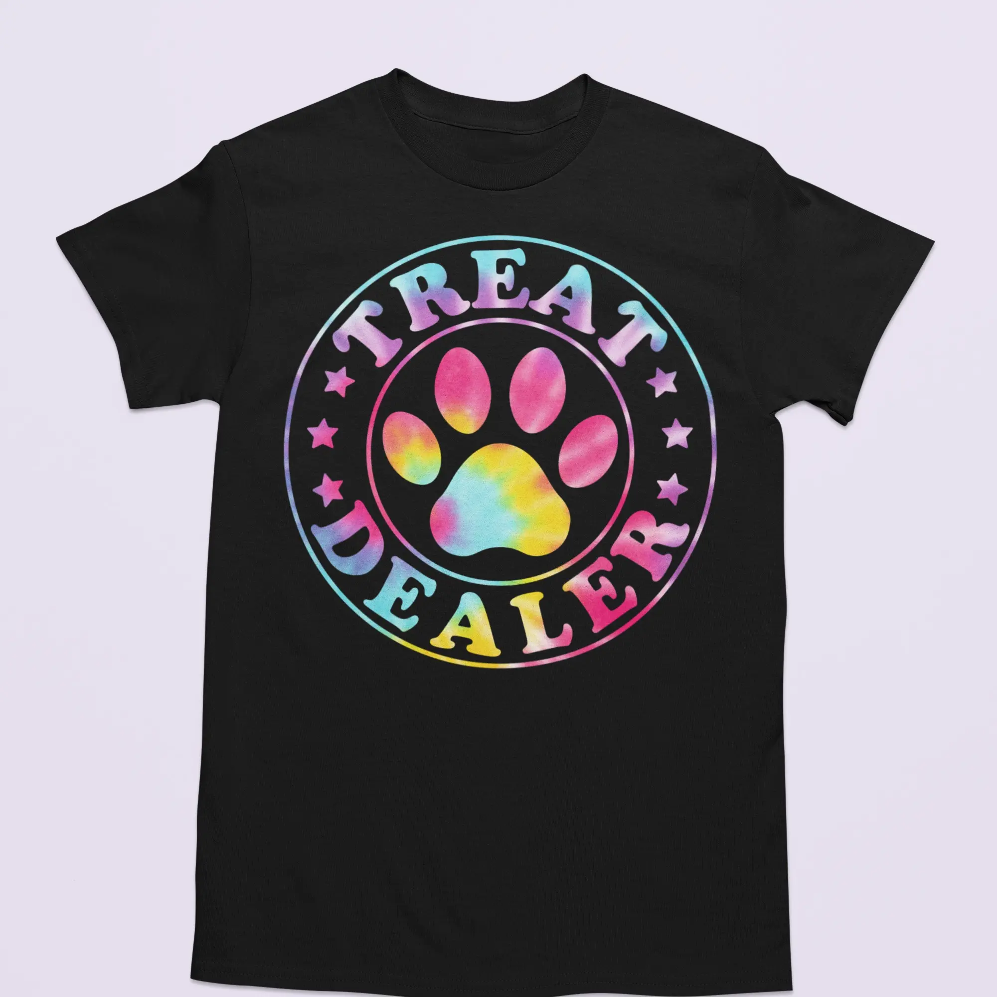 Treat Dealer Pet Tshirt - T-Shirt with Colorful Paw Print Design for Pet Lovers