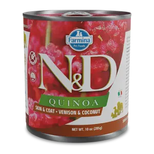 N&D QUINOA DOG - SKIN&COAT - VENISON & COCONUT  x 6 Pack